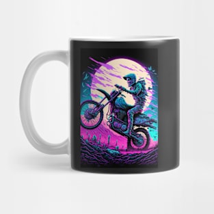 Skeleton Riding motorbike Cyber Future Style Mug